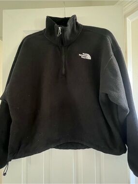 The North Face Cropped Fleece Black Quarter-Zip Pullover